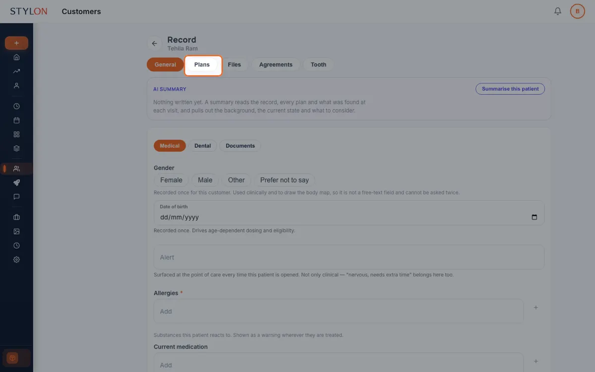 Building a multi-visit treatment plan